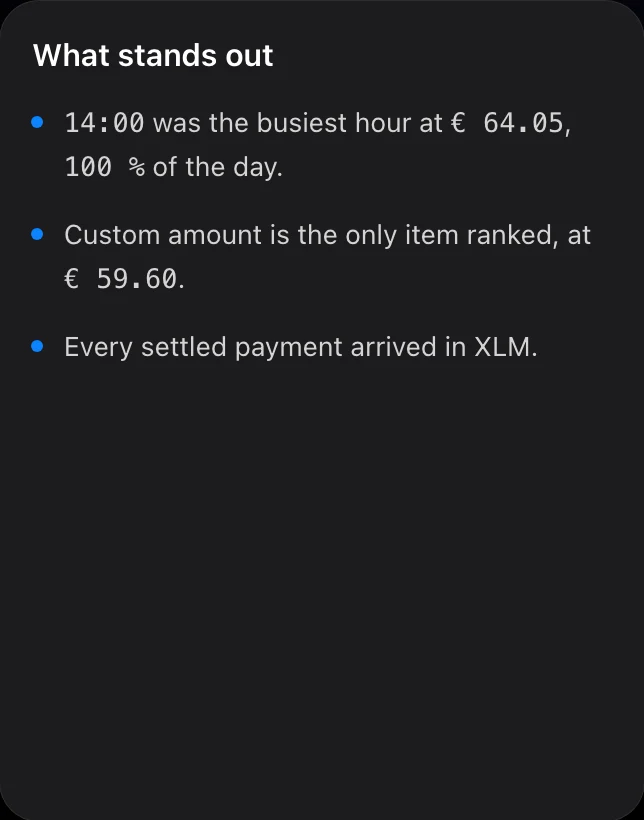 What stands out panel.